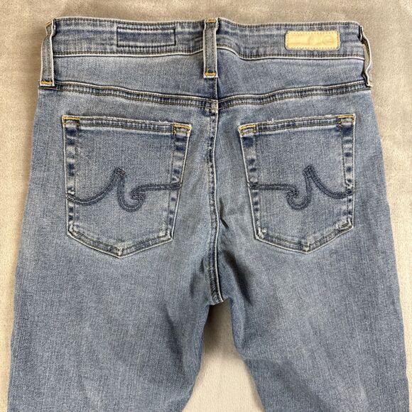 AG Adriano Goldschmied Women's 27R Medium Wash Raw Hem Skinny Jeans - Picture 8 of 9